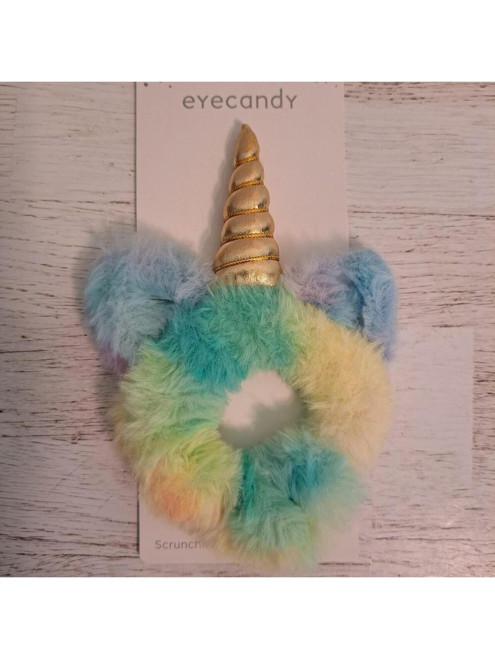 Unicorn Hair Tie Scrunchie Kawaii Fluffy Rainbow Tie-dye Stocking Stuffer Y2K